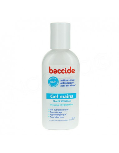 Baccide Gel Mains Hydroalcoolique peaux sensibles