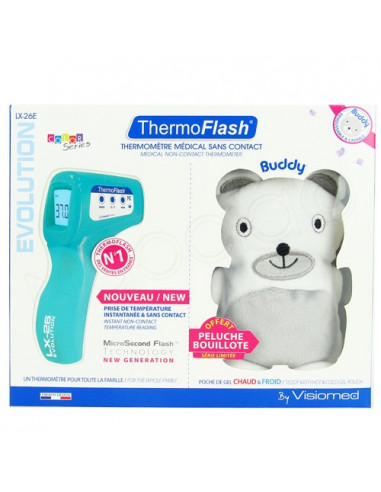 ThermoFlash Thermomètre Médical Sans Contact Evolution Color Series LX-26E Plus Peluche OFFERTE