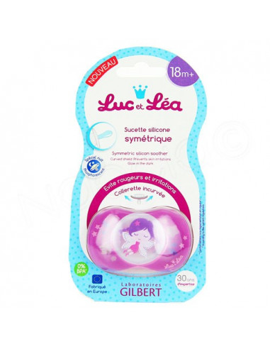 Luc et Léa Sucette Silicone Phosphorescente 18M+