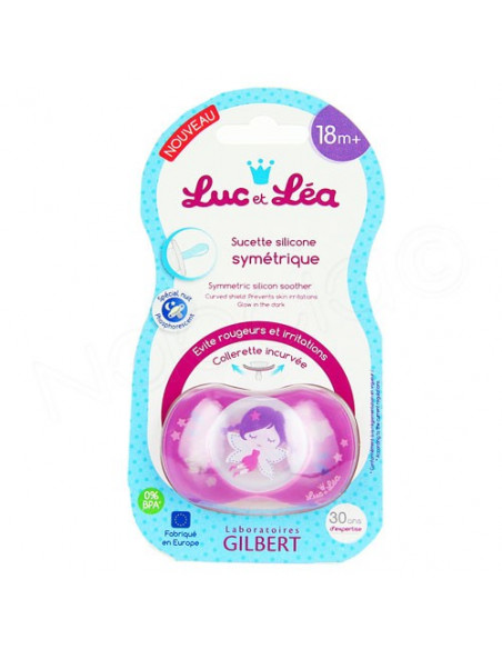 Luc et Léa Sucette Silicone Symétrique 18m+ Spécial Nuit phosphorescent -  Archange-pharma