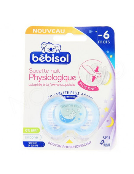 Bébisol Sucette Nuit Physiologique silicone -6 mois x1 Bébisol - 2