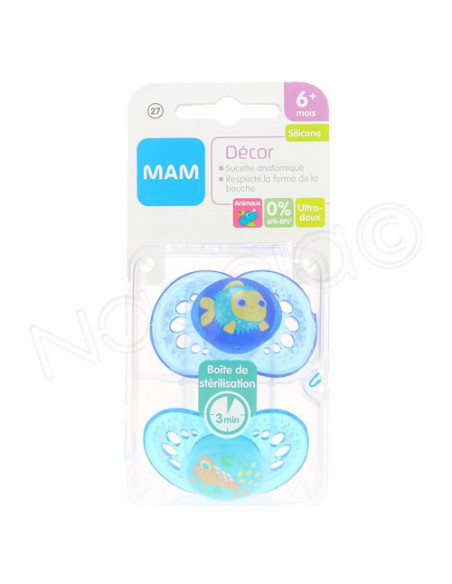 MAM Décor Sucette Anatomique Silicone 6m+ x2 sucettes Mam - 3