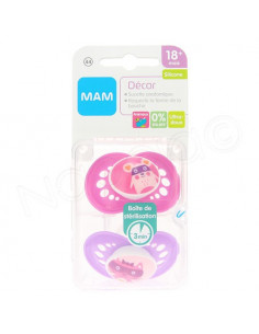 MAM Décor Sucette Anatomique Silicone 18m+ x2 sucettes Mam - 1 2