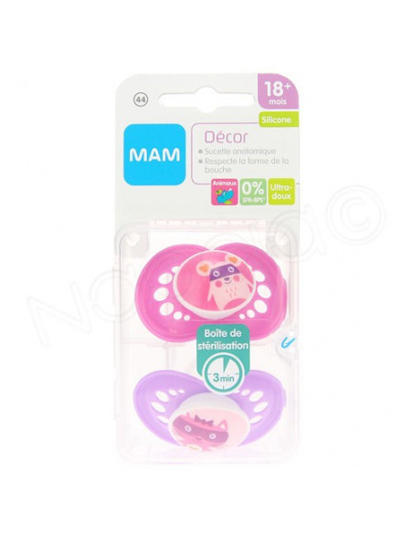 MAM Décor Sucette Anatomique Silicone 18m+ x2 sucettes Mam - 2