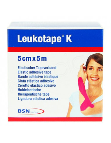 Leukotape bande adhésive élastique 5cm x 5xm. Rouleau