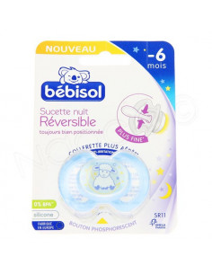 Bébisol Sucette Nuit Réversible silicone -6 mois x1 Bébisol - 1 2