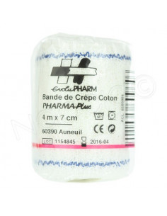 PharmaPlus Bande de Crêpe Coton 4m x 7cm  - 1