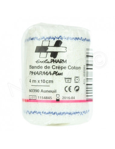 PharmaPlus Bande de Crêpe Coton 4m x 10cm  - 1