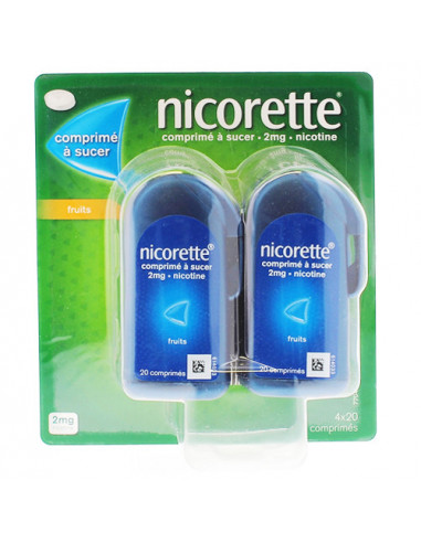 Nicorette 2mg Fruits Comprimé à Sucer 4x20 comprimés Nicorette - 1