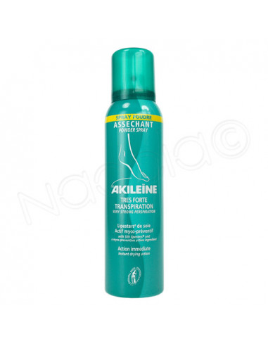 Akileïne Poudre absorbante Transpiration Pieds et Myco-préventif Spray 150ml Asepta - 1