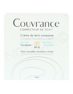 Couvrance Crème de Teint Compacte Fini Mat Poudrier 10g + houppette et miroir 04 Miel Avène - 1