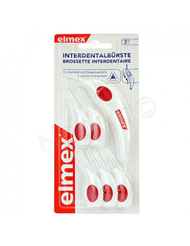 ELMEX Brossette interdentaire 6 brossettes 2mm de diamètre + manche ergonomique Elmex - 1