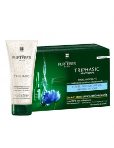 René Furterer Triphasic Reactional Traitement antichute 12 ampoules + Shampooing 100ml OFFERT René Furterer - 1