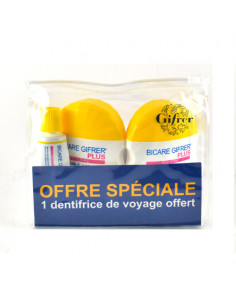 Bicare Gifrer Plus Trousse Poudre Double Action 2x60g + Dentifrice 12ml OFFERT Gifrer - 1