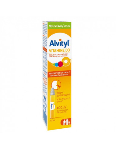 Alvityl Vitamine D3 400UI Spray Sublingual 10ml Urgo - 1