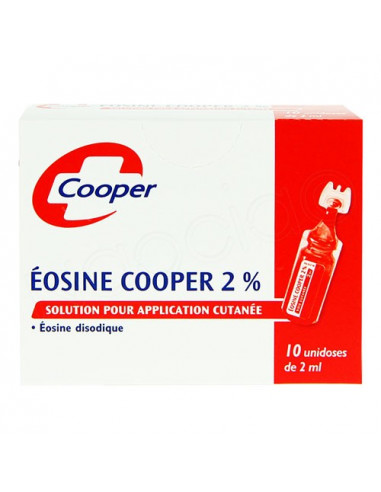Eosine Cooper 2 pour cent solution pour application cutanée 10 unidoses 2ml