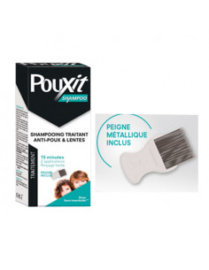 Pouxit Shampoo Shampooing Traitant Anti-poux & Lentes. 250ml + peigne Cooper - 1