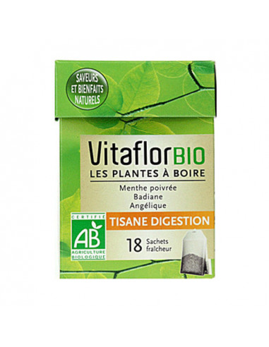 Vitaflor Bio Tisane Digestion Goût Naturel Menthe 18 Sachets de 15g Vitaflor - 1