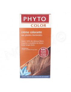 Phyto Color Coloration Permanente aux Pigments Végétaux Blond Foncé Acajou Cuivré 6AC Phyto - 1