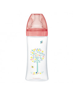 Dodie Biberon Anti-colique Sensation +6m Tétine plate Débit 3 Rose. 330ml Dodie - 1