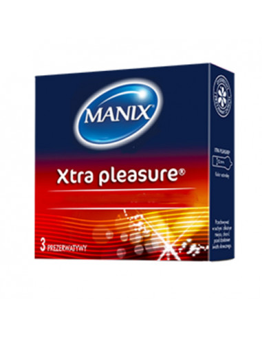 Manix XTRA Pleasure Préservatif avec réservoir lubrifiés Boîte de 3 Manix - 1