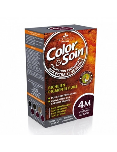 Les 3 Chênes Color & Soin Coloration Permanente 135ml Chatain acajou 4M Les 3 Chênes - 1