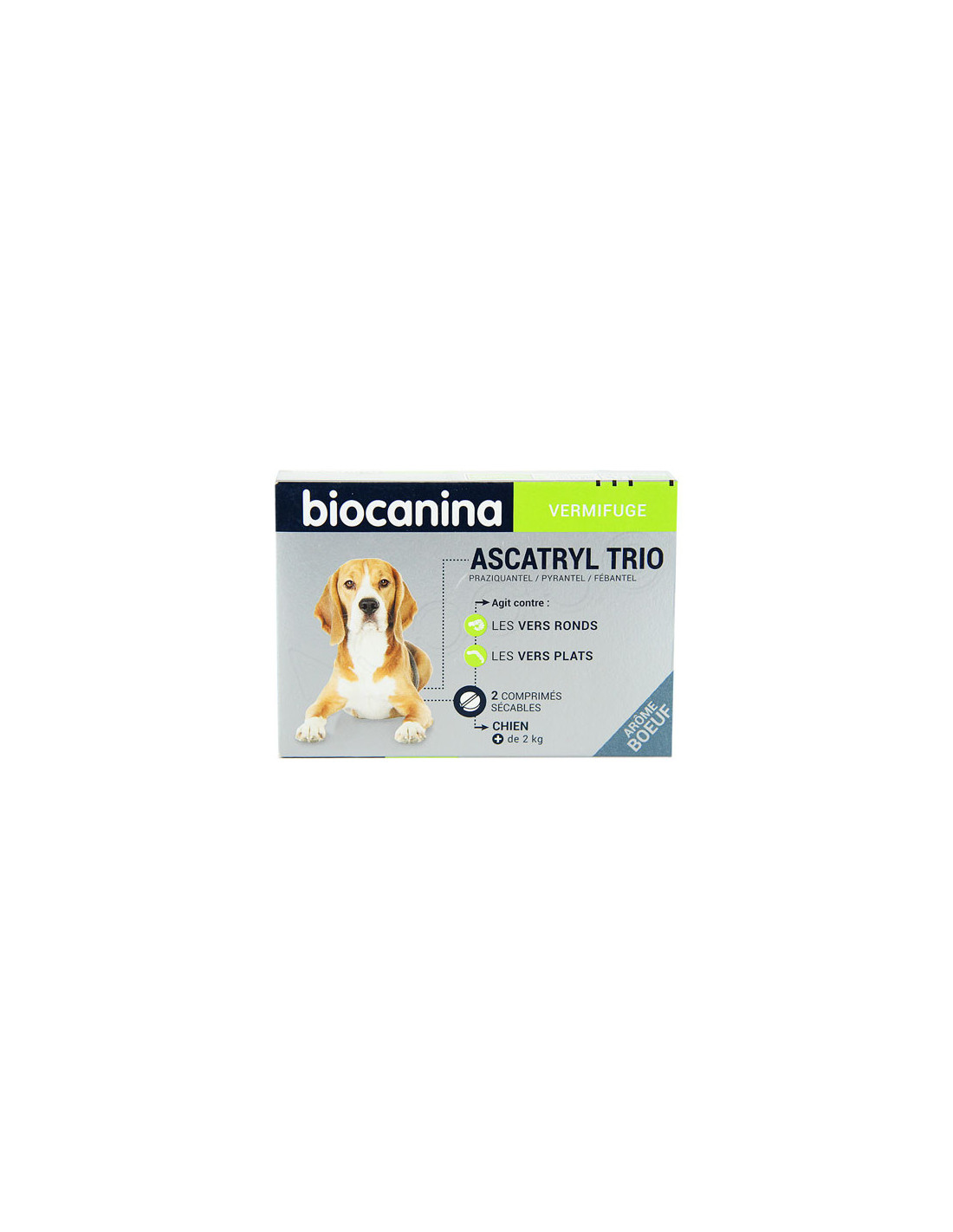 Biocanina Ascatryl Trio Vermifuge grand chien L/XL 2 comprimés