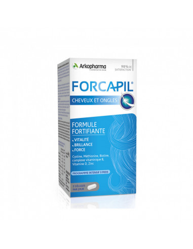 FORCAPIL Cheveux Ongles - Anti-chute fortifiant volumateur Boite 60 gélules Arkopharma - 1