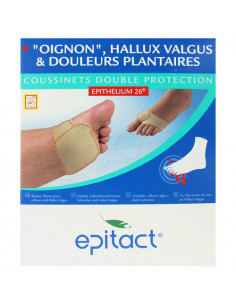 Epitact Coussinets double protection oignon, hallux valgus & douleurs plantaires 1 paire Taille M Epitact - 1