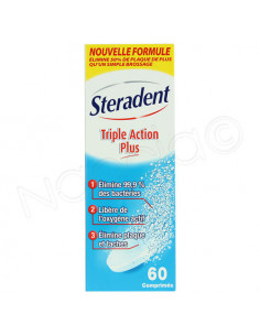 Steradent Triple action plus Nouvelle Formule - Reckitt Boite 60 comprimés  - 1