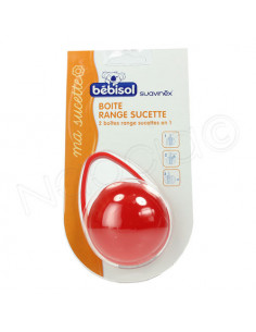 Bébisol Boite Range Sucette - 2 boites en 1 Rouge Bébisol - 1