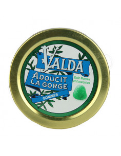 Valda Gommes la Gorge Goût Menthe Eucalyptus Boite 50g  - 1