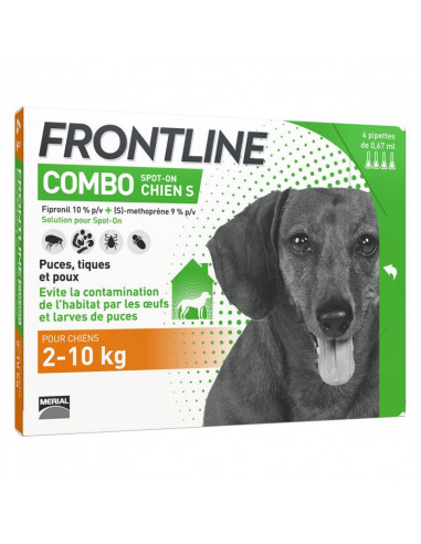 Frontline Combo Antiparasitaire Double Protection Chiens 2-10kg, 4 pipettes  - 1