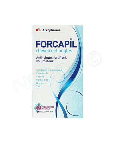 FORCAPIL Cheveux Ongles - Anti-chute fortifiant volumateur Boite 180 gélules Arkopharma - 1