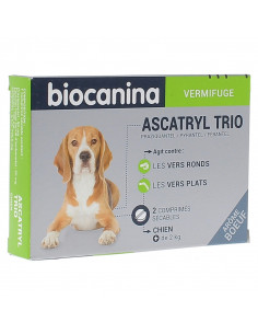 Biocanina Ascatryl trio Vermifuge chien 2 comprimés sécables chien Biocanina - 1