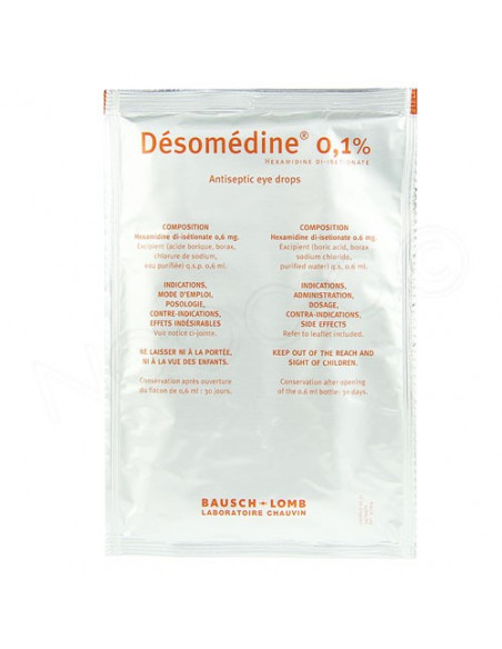 Désomédine 01% collyre antiseptique 10 flacons multidoses de 06ml  - 2