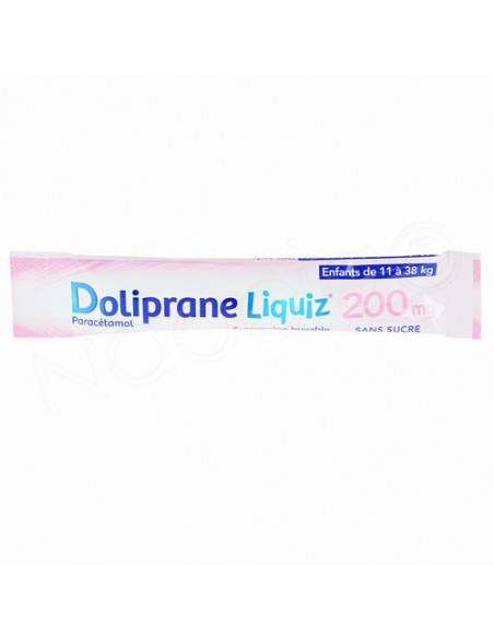 Doliprane Liquiz 200mg sans sucre 12 sachets fraise Doliprane - 2