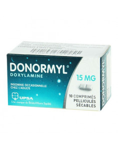 Donormyl Doxylamine 15 mg Insomnie Occasionnelle Adulte. 10 comprimés sécables