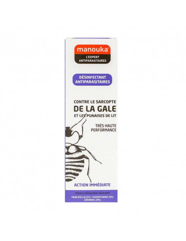 Manouka Désinfectant Antiparasitaires Sarcopte de la Gale & Punaises de Lit. 200ml Manouka - 1