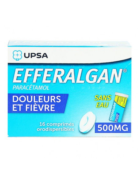 Efferalgan sans eau douleurs et fièvre 500mg 16 comprimés orodispersibles Efferalgan - 2