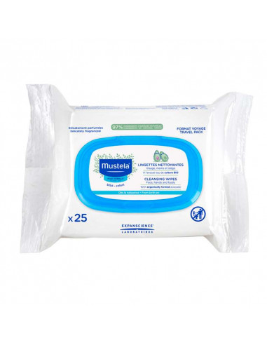 Mustela Lingettes Nettoyantes Bébé Peau Normale x25 Mustela - 1