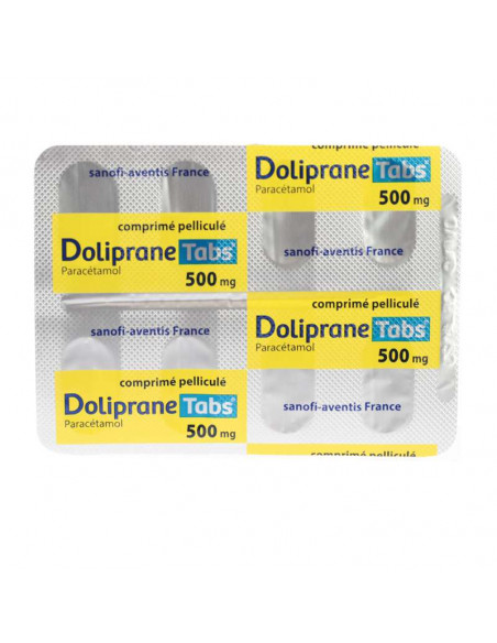 Blister de Doliprane Tabs 500mg Bleu et Jaune