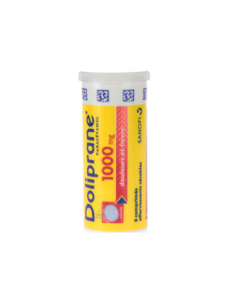 Doliprane 1000 mg tube de 8 comprimés effervescents - Médicament conseil -  Pharmacie Prado Mermoz