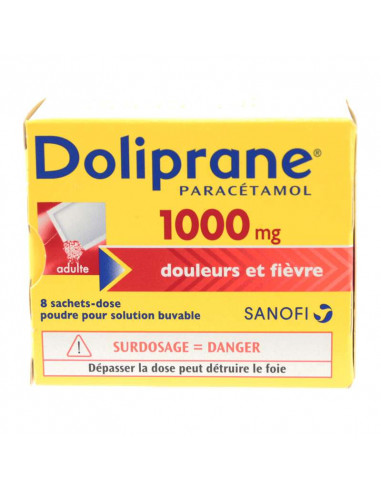 Doliprane Paracétamol 1000 mg Douleurs & Fièvre 8 sachets-dose poudre Doliprane - 1