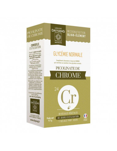 Dayang Picolinate de Chrome Glycémie Normale. 30 gélules végétales  - 1