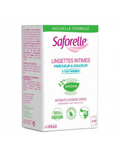 Saforelle Lingettes Intimes Biodégradables 10 sachets individuels Saforelle - 1