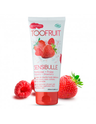tube gelée de douche enfant bio sensibulle toofruit fraise framboise