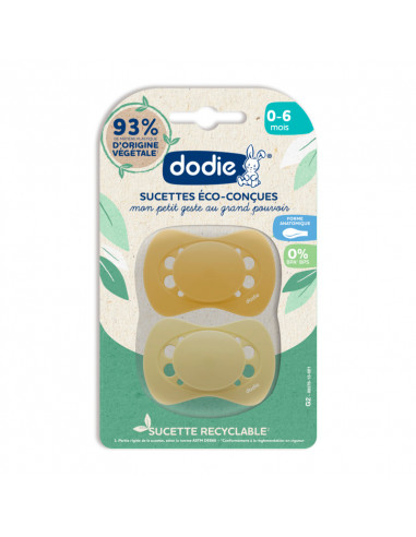 SUCETTE ANATOMIQUE 0-6 MOIS SILICONE MME BONHEUR LOT DE 2 DODIE