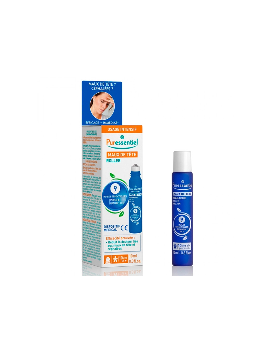 Puressentiel Maux de Tête Roller 9 Huiles Essentielles 10ml - Avis et