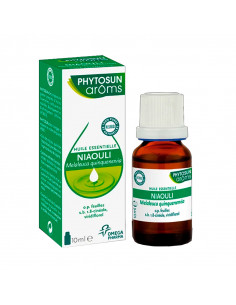boîte + flacon compte-gouttes huile essentielle niaouli phytosun aroms